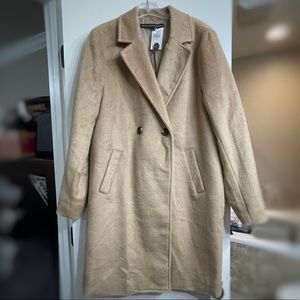 Hyfve Faux Fur Midi Peacoat from Buckle, size M, in color Taupe